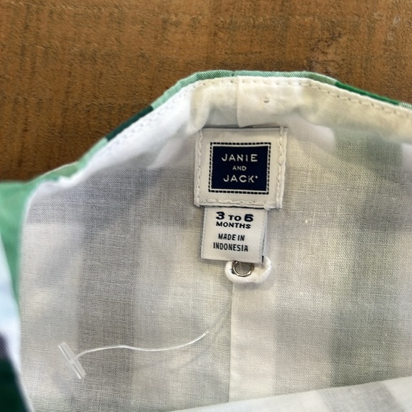 Janie and jack green plaid Jon Jon - Picture 4 of 6